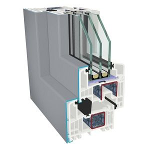 Gealan S9000 Alu-Kunststoff-Fenster grau